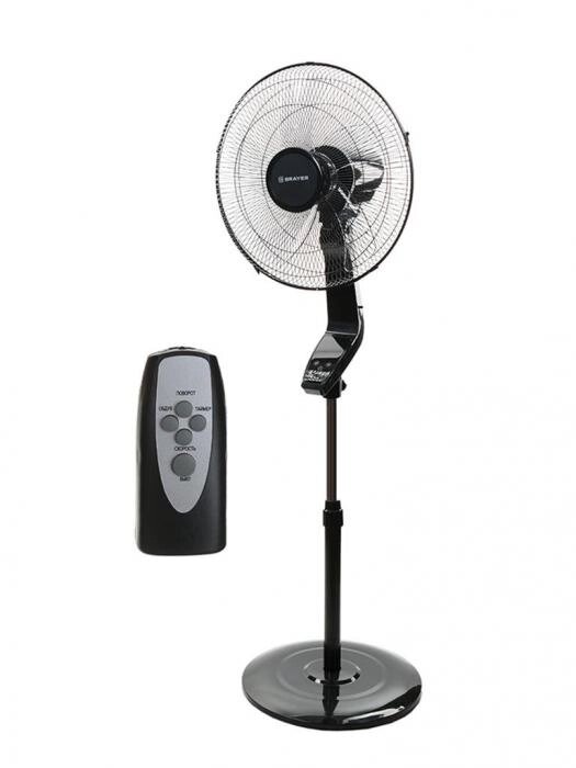 Вентилятор напольный с пультом бесшумный от сети мощный для дома Brayer BR4971 черный от компании 2255 by - онлайн гипермаркет - фото 1