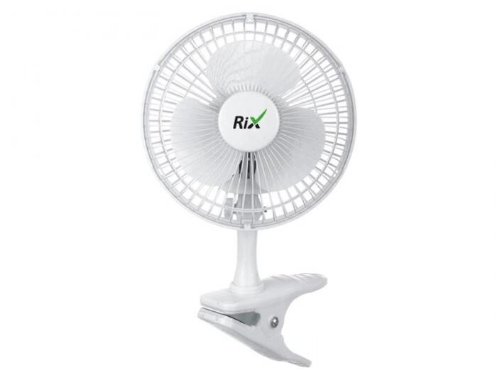 Вентилятор настольный бытовой Rix RDF-1500W белый лопастной тихий прищепка от компании 2255 by - онлайн гипермаркет - фото 1