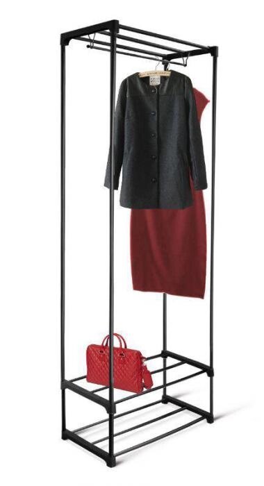 Вешалка гардеробная металлическая напольная для прихожей одежды SHEFFILTON SHT-WR16 черный муар от компании 2255 by - онлайн гипермаркет - фото 1