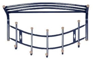 Вешалка с полкой настенная металлическая NIKA НВН1/S HAUSHALT сапфир на 5 крючков декоративная дизайнерская