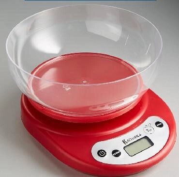 Весы кухонные электронные с чашей ВАСИЛИСА ВА-010 красный 7кг от компании 2255 by - онлайн гипермаркет - фото 1