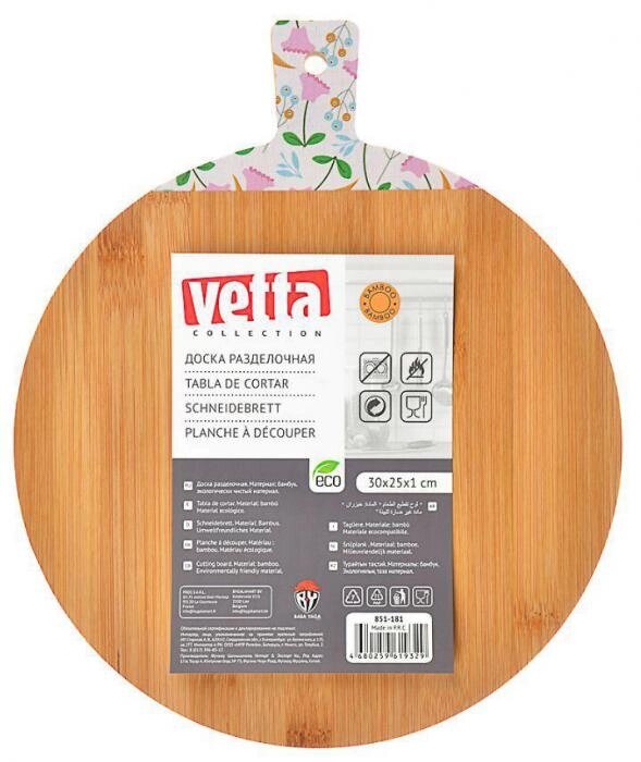 VETTA Гринвуд Доска разделочная бамбук с принтом, 30х25х1,0см 851-181 от компании 2255 by - онлайн гипермаркет - фото 1