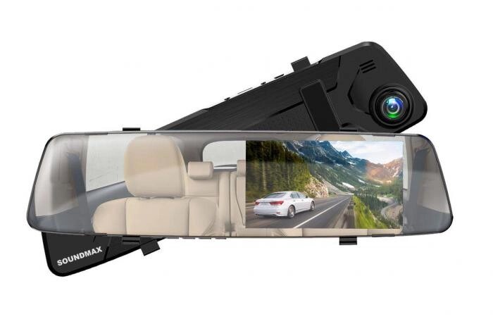 Видеорегистратор для автомобиля авто регистратор зеркало SOUNDMAX SM-DVR77FHD от компании 2255 by - онлайн гипермаркет - фото 1