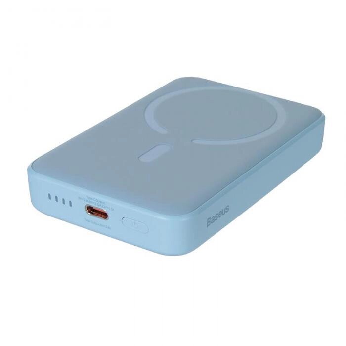 Внешний аккумулятор Baseus Power Bank Magnetic Mini Wireless 10000mAh 20W Blue PPCX110103 от компании 2255 by - онлайн гипермаркет - фото 1