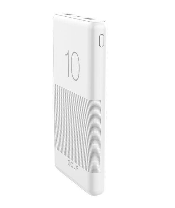 Внешний аккумулятор power bank GOLF G80 белый 10000 Mah пауэрбанк портативная зарядка для телефона от компании 2255 by - онлайн гипермаркет - фото 1