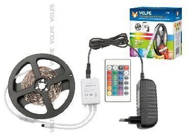 VOLPE (10774) ULS-Q221 5050-60LED/m-IP20-3M-RGB RRP36C24 Комплект светодиодной ленты с адаптером и кон от компании 2255 by - онлайн гипермаркет - фото 1