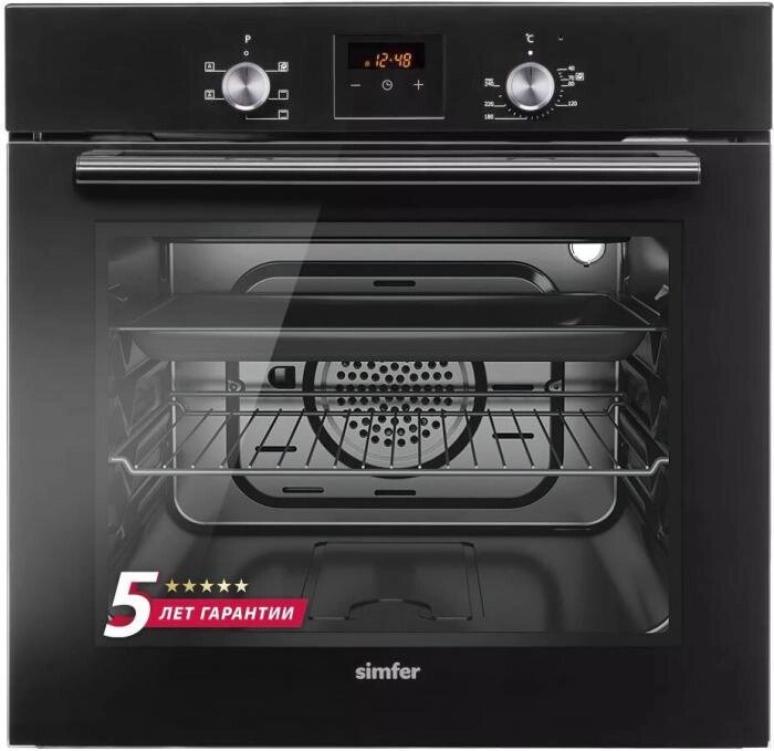 Встраиваемые электрический духовой шкаф SIMFER B6EB56014 Духовка черная от компании 2255 by - онлайн гипермаркет - фото 1