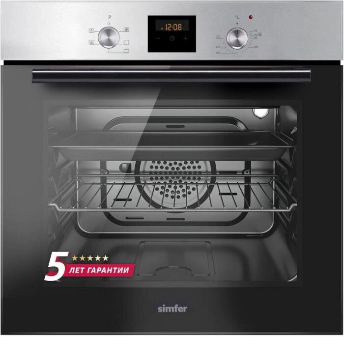 Встраиваемые электрический духовой шкаф SIMFER B6EM56014 Духовка серебристая от компании 2255 by - онлайн гипермаркет - фото 1