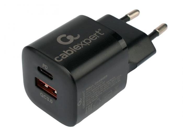 Зарядное устройство Gembird Cablexpert USB - Type-C 3А QC3.0/PD Black MP3A-PC-47 от компании 2255 by - онлайн гипермаркет - фото 1