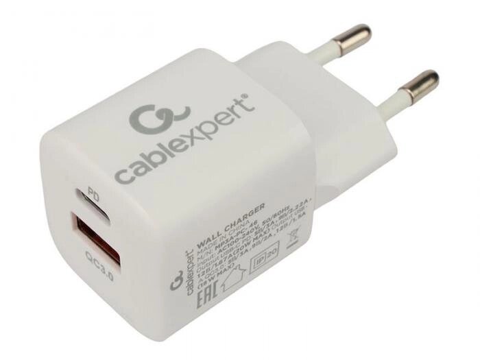 Зарядное устройство Gembird Cablexpert USB - Type-C 3А QC3.0/PD White MP3A-PC-46 от компании 2255 by - онлайн гипермаркет - фото 1