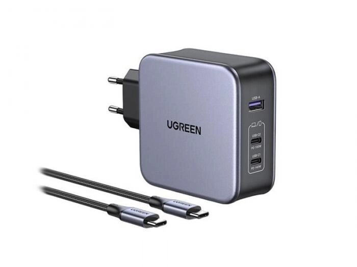 Зарядное устройство Ugreen CD289 2xTypeC - USB Black 90549 от компании 2255 by - онлайн гипермаркет - фото 1