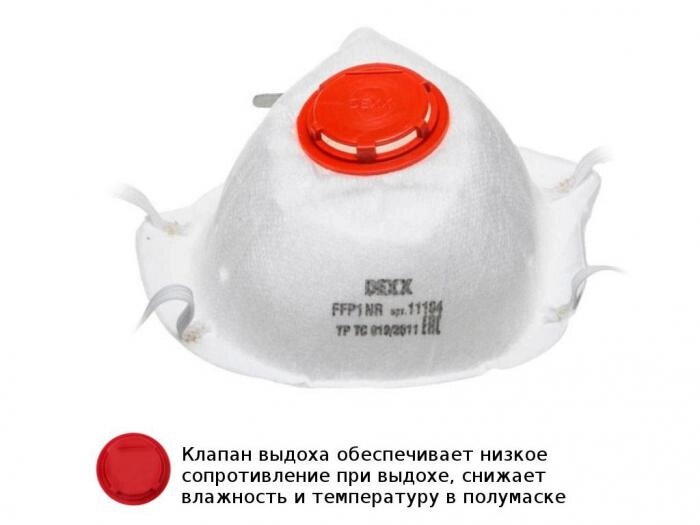 Защитная маска Dexx класс защиты FFP1 (до 4 ПДК) 11104 от компании 2255 by - онлайн гипермаркет - фото 1