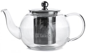 Заварочный чайник стеклянный TALLER TR-31370 800 мл с ситом фильтром ситечком для чая заварочник заварник