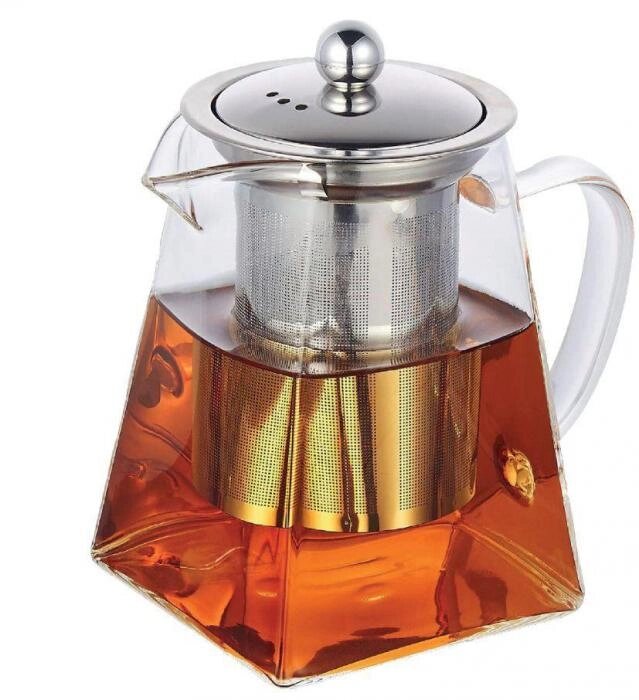 Заварочный стеклянный чайник с ситом фильтром ситечком KELLI KL-3217 заварник для чая 1 литр от компании 2255 by - онлайн гипермаркет - фото 1