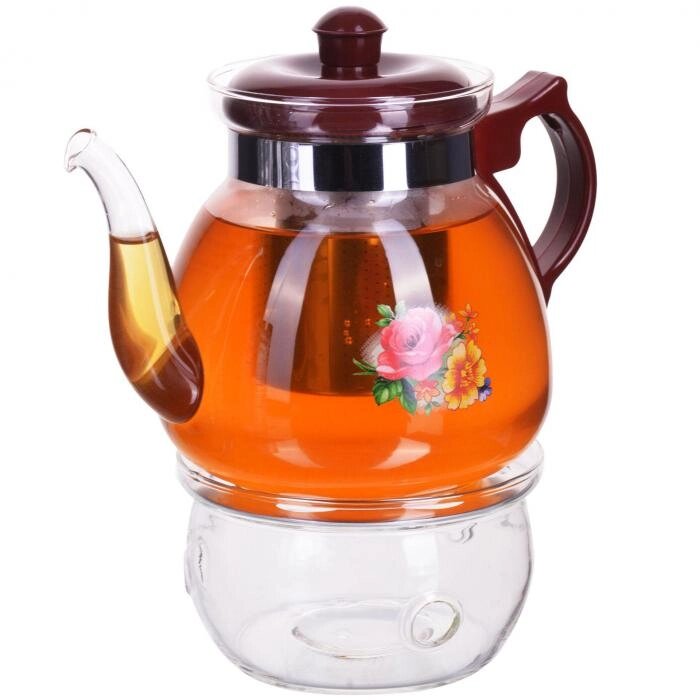Заварочный стеклянный чайник со свечой MAYER&BOCH 29345 1250 мл заварник заварочник с подогревом от компании 2255 by - онлайн гипермаркет - фото 1