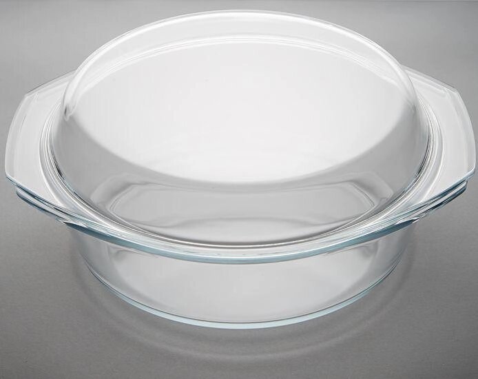 Жаропрочная круглая стеклянная кастрюля ЗАБАВА РК-513 с крышкой из термостойкого стекла 3,2л от компании 2255 by - онлайн гипермаркет - фото 1