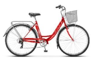 Женский велосипед с багажником STELS Navigator 395 28" Z010*LU089103*LU079399 Красный (рама 20"