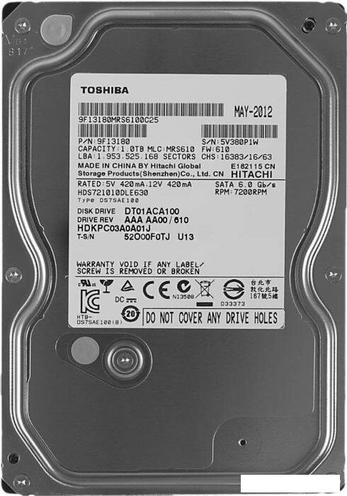 Жесткий диск Toshiba DT01ACA 1TB (DT01ACA100) от компании 2255 by - онлайн гипермаркет - фото 1