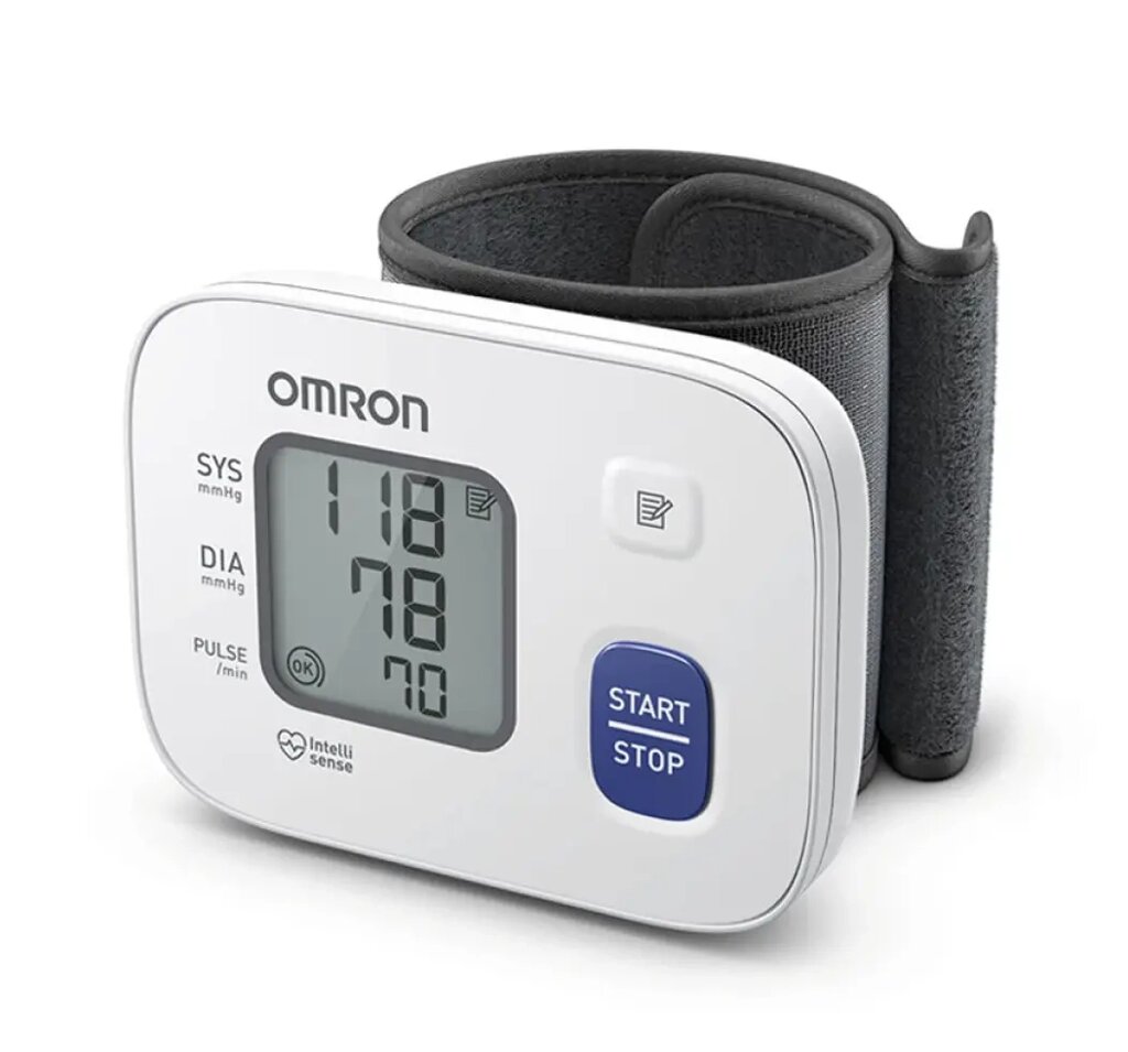 Автоматический тонометр для измерения артериального давления на запястье Omron/Омрон RS2 (HEM-6161-E) от компании Скажи здоровью ДА! - фото 1