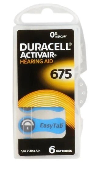 Батарейка воздушно-цинковая Duracell 675 AKTIVAIR BATERIE DO APA SLU 6BL от компании Скажи здоровью ДА! - фото 1