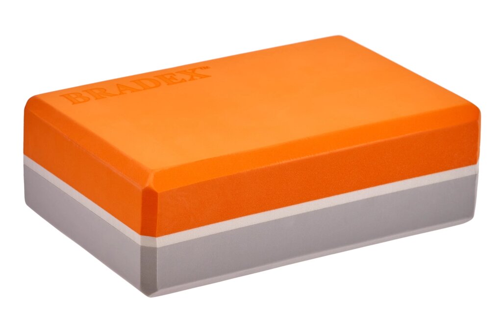 Блок для йоги Bradex SF 0731, оранжевый от компании Скажи здоровью ДА! - фото 1