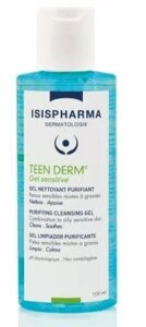 Гель очищающий ISISPHARMA/Исисфарма Teen Derm Gel Sensitive для умывания чувствительной комбинированной и жирной кожи,