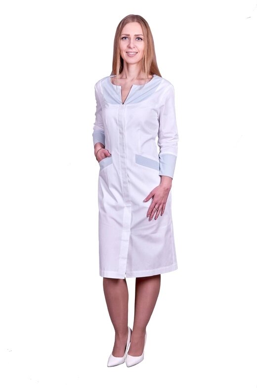 Халат медицинский женский модель "001-011", белый от компании Скажи здоровью ДА! - фото 1