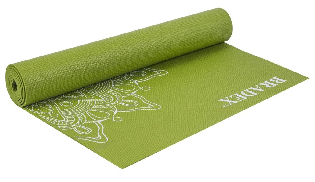Коврик для йоги и фитнеса Bradex SF 0404 с рисунком, зеленый от компании Скажи здоровью ДА! - фото 1