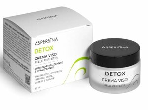 Крем для лица Aspersina Detox Crema Viso для комбинированной и жирной кожи себорегулирующий матирующий увлажняющий с