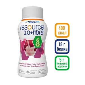 Лечебная смесь Nestle Health Science Resource 2.0 + Fibre для профилактического питания с 3 лет со вкусом лесные ягоды,