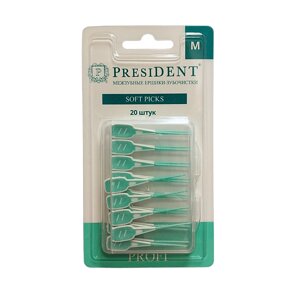 Межзубные ершики-зубочистки PresiDENT Profi Soft picks M, 20 шт