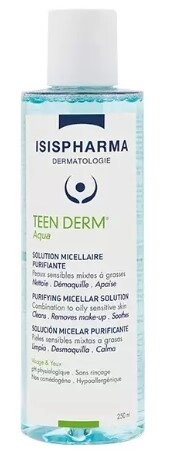 Мицеллярная вода для снятия макияжа ISISPHARMA/Исисфарма Teen Derm Aqua для комбинированной и жирной кожи, 250 мл