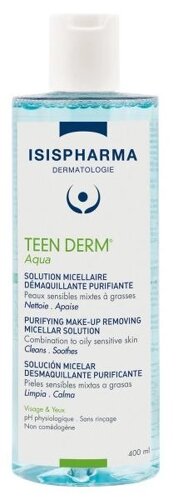 Мицеллярная вода для снятия макияжа ISISPHARMA/Исисфарма Teen Derm Aqua для комбинированной и жирной кожи, 400 мл
