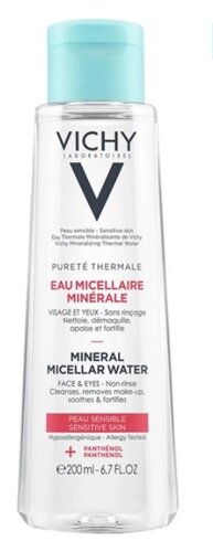 Мицеллярная вода с минералами Vichy Виши Purete Thermale для чувствительной кожи лица, глаз и губ, 200 мл