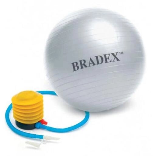 Мяч для фитнеса Bradex SF 0187 "Фитбол-75" с насосом серый, 75 см от компании Скажи здоровью ДА! - фото 1