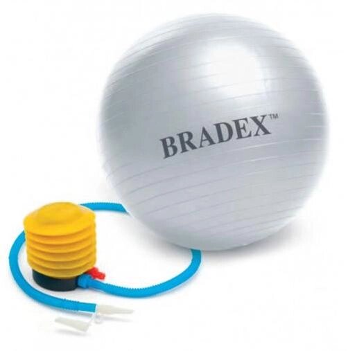 Мяч для фитнеса Bradex SF 0241 "Фитбол-55" с насосом серый, 55 см от компании Скажи здоровью ДА! - фото 1