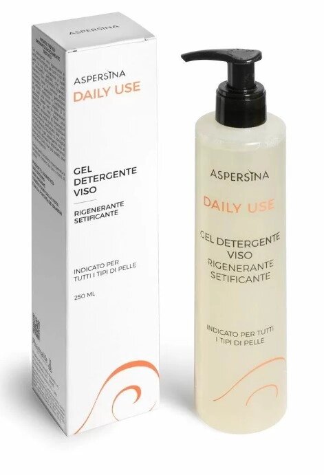 Очищающий гель для лица Aspersina Daily Use Gel Detergente Viso восстанавливающий для всех типов кожи с муцином улитки от компании Скажи здоровью ДА! - фото 1