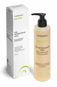Очищающий гель для лица Aspersina Detox Gel Detergente Viso балансирующий для комбинированной и жирной кожи с муцином
