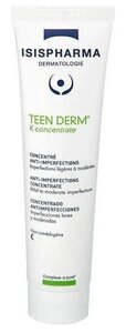 Гель-крем концентрат ISISPHARMA/Исисфарма Teen Derm K Concentrate для проблемной кожи с легкой или средней степенью