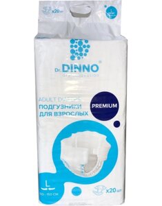 Подгузники для взрослых Dr. Dinno Premium размер L, 20 шт