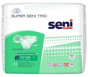 Подгузники для взрослых Super Seni Trio large, 10 шт