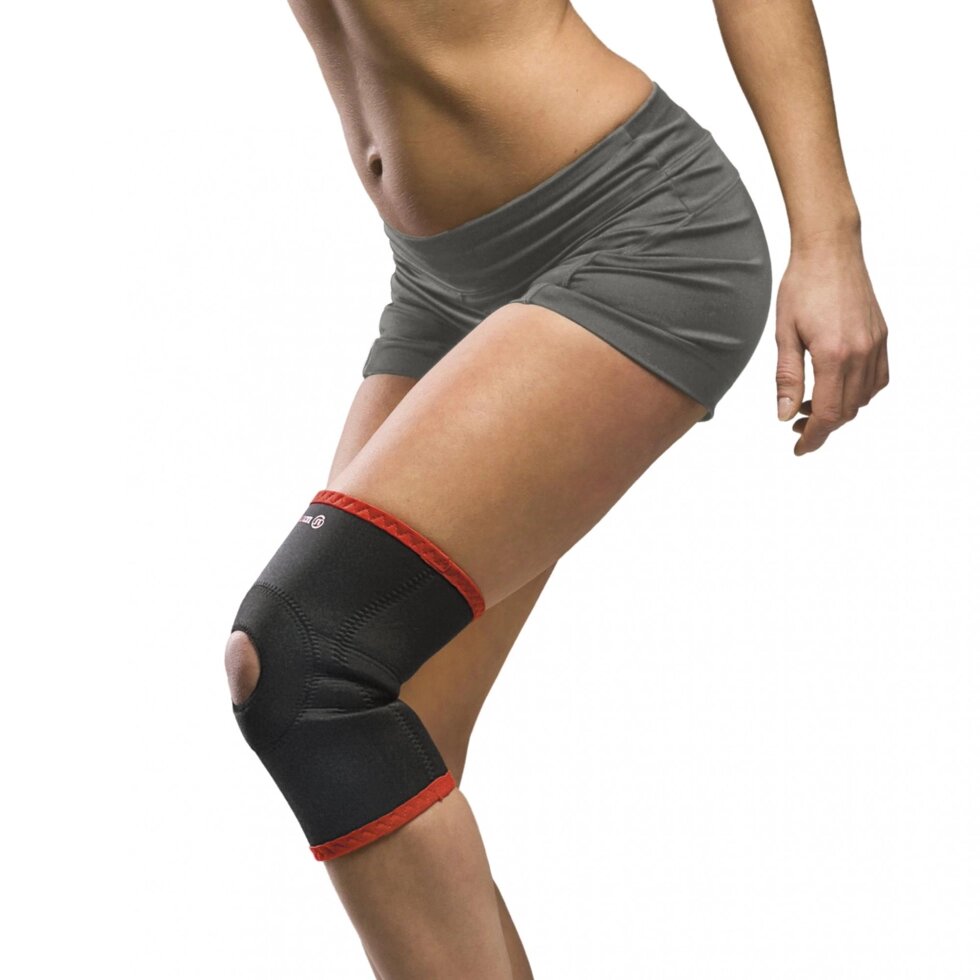 Повязка эластичная спортивная на коленный сустав с надпателлярным вырезом Польза 1652 от компании Скажи здоровью ДА! - фото 1