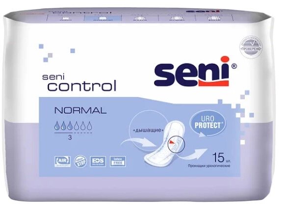 Прокладки урологические Seni "Control Normal", 15 шт от компании Скажи здоровью ДА! - фото 1