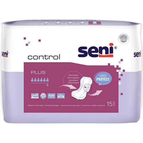 Прокладки урологические Seni "Control Plus", 15 шт от компании Скажи здоровью ДА! - фото 1