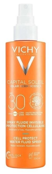 Солнцезащитный водостойкий спрей-флюид Vichy Capital Soleil для тела SPF 30, 200 мл от компании Скажи здоровью ДА! - фото 1