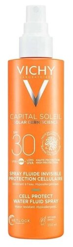 Солнцезащитный водостойкий спрей-флюид Vichy Capital Soleil для тела SPF 30, 200 мл
