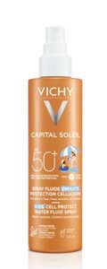 Солнцезащитный водостойкий спрей-флюид Vichy Виши Capital Soleil для чувствительной кожи детей SPF 50+200 мл
