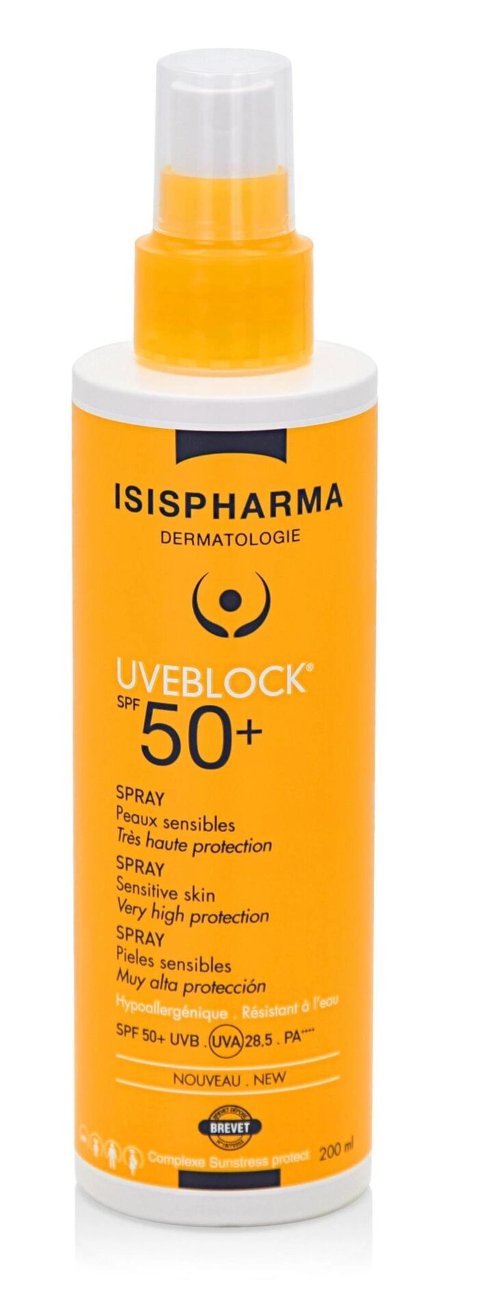 Спрей с очень высокой степенью защиты от солнечного излучения для лица и тела ISISPHARMA/Исисфарма Uveblock SPF 50+ от компании Скажи здоровью ДА! - фото 1