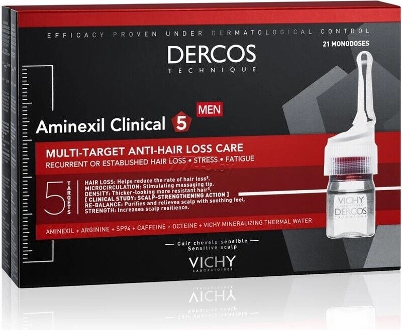Средство против выпадения Vichy Виши Dercos Aminexil Clinical 5 комплексного действия для мужчин, 21 шт х 6 мл от компании Скажи здоровью ДА! - фото 1
