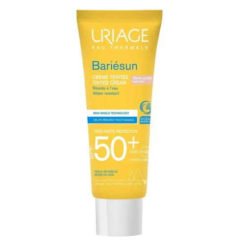 Тонирующий крем для лица золотистый Uriage Урьяж Bariesun SPF 50+ тон светлый, 50 мл